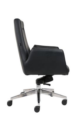 Conjoined Armrest 360 Degree Leather Revolving Chair With Castors